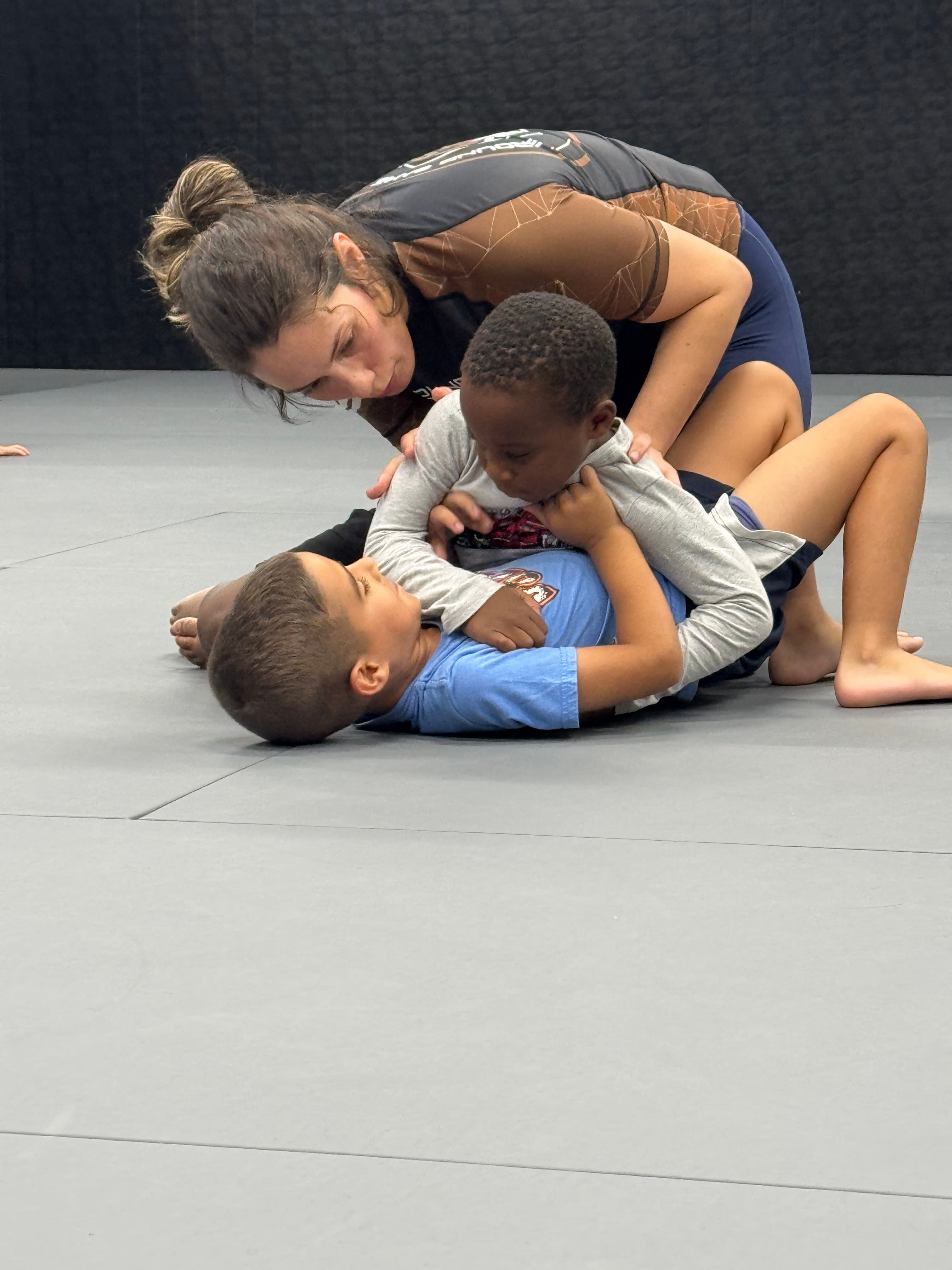 Grey Marin coaching a private jiu jitsu lesson at Ground Game Theory Miami
